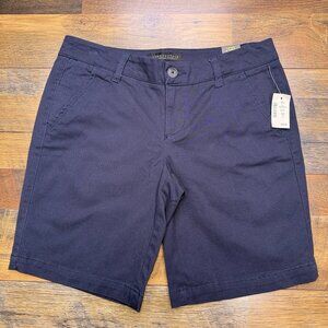 Aeropostale Bermuda Shorts Womens 4 Navy Blue Mid Rise Stretch New